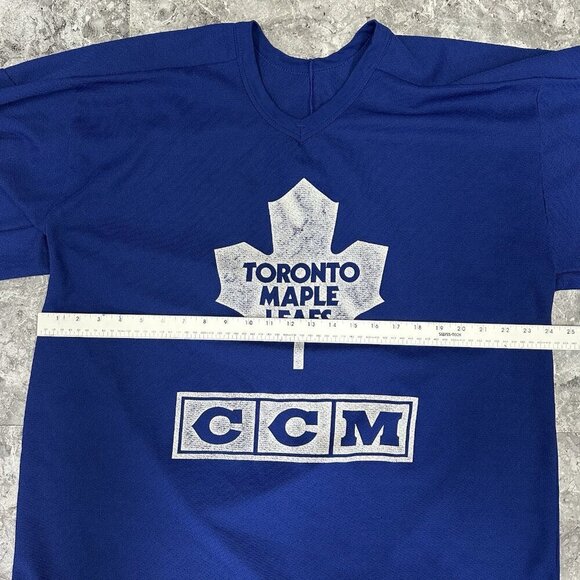 Vintage CCM Maska Toronto Maple Leafs NHL Hockey Practice Jersey Mens XL Blue - Picture 5 of 6
